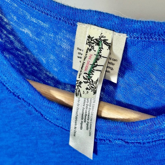 Free People Cotton-Linen Blend Bodysuit, Royal Blue Women’s Size Small, NWT - Picture 2 of 7